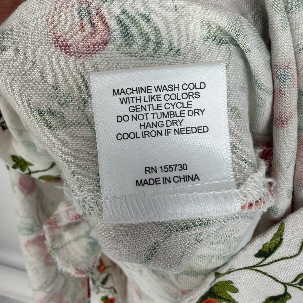 JANE + DELANCEY Tomato Print Midi Shirt Dress S Linen Blend Cottage Garden Natur - Picture 10 of 15